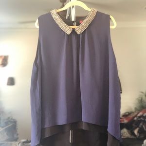 Chiffon Tunic with Pearl Collar